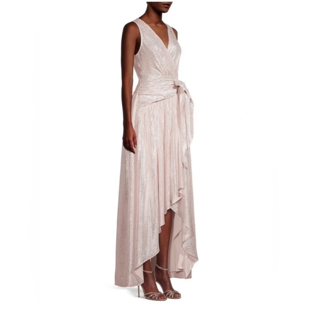NWT Ramy Brook Callie Metallic High Low Dress